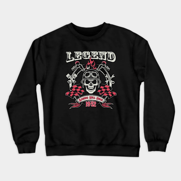 71st Birthday - Legend Raising Hell Since 1952 Crewneck Sweatshirt by Kudostees